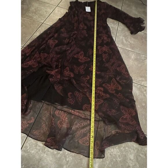 NWT Misa Los Angeles M Maxi Butterfly One Sleeve Dress Ruffle - Picture 3 of 11